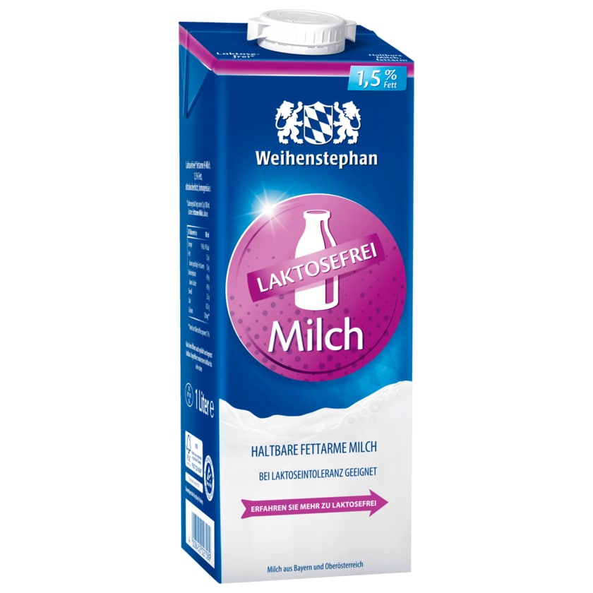 Weihenstephan Haltbare Alpenmilch laktosefrei 1,5% 1l